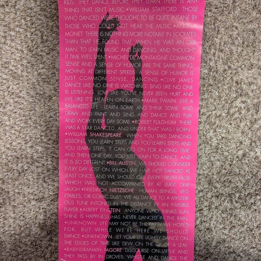 Just Dance 12x36 Pink Inspirational Poster